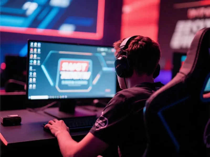 职业电竞选手比赛中